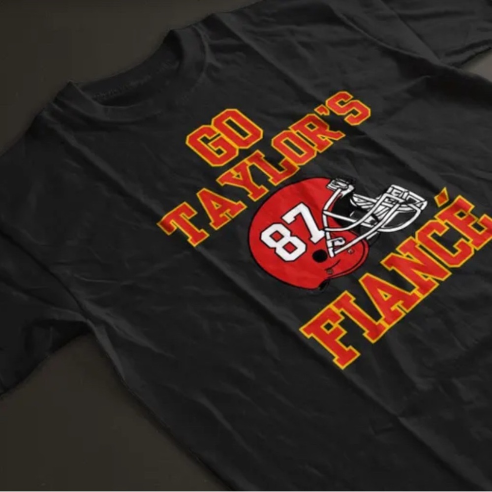 Go Taylor’s Fiancé Black Shirt Funny Kelce Tee, Swiftie Game Day Football Shirt